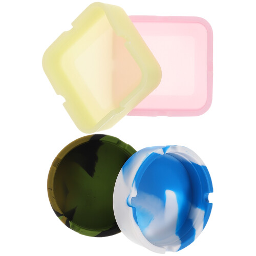 16Pcs Blue Silicone Ashtrays Reusable Portable 2