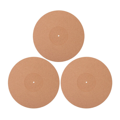 9Pcs Durable Cork Vinyl Record Protective Mat Brown Turntable Pad