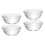 4Pcs Clear Glass Food Bowls Stackable Prep Bowls for Kitchen Use 6