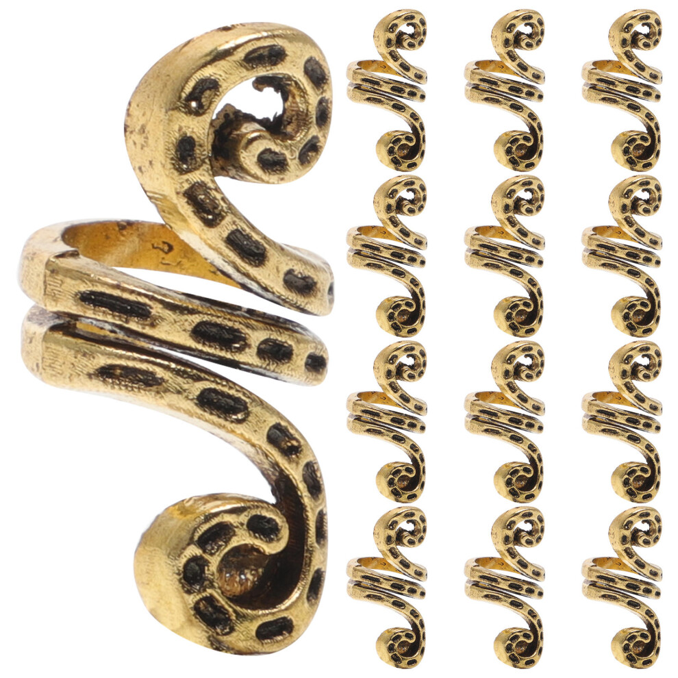 Happyyami 40Pcs Zinc Alloy Hair Cuff Charms Golden Lightweight Hair Decoration