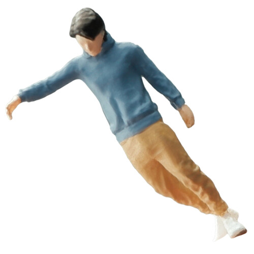 3Pcs Small Resin Male Figurines Multicolor Sand Table Props