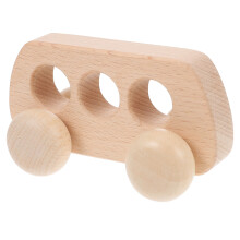 4Pcs Kids Wooden Car Toys Baby Grasping Push Car Lightweight Khaki