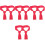 8Pcs Red Cotton Chef Neckerchief Comfortable Washable Durable Work Tie 5