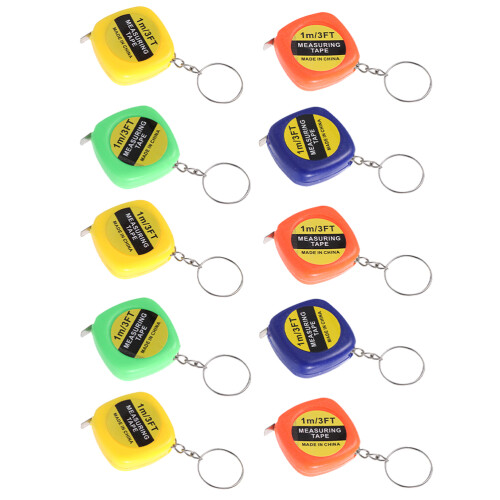 20Pcs Small Retractable Tape Measure Portable Keychain Assorted Colors