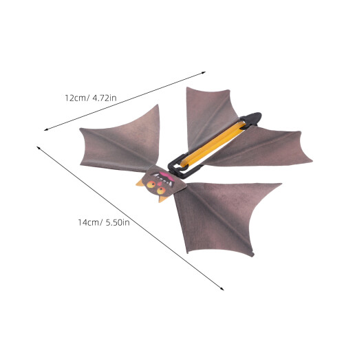 20Pcs Durable Grey Plastic Flying Bat Toy Halloween Trick Plaything 2