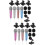 8Sets Mini Microphone for Singing with Foam Covers and ABS Mic Stands 8