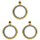 3Pcs Durable Golden Locket Pendant Openable Double Sided Photo Charm 4