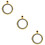 3Pcs Durable Golden Locket Pendant Openable Double Sided Photo Charm 10