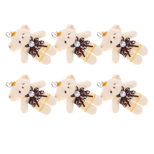 18Pcs Dark Brown Tiny Bear Dolls for Keychain Decor