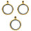 3Pcs Durable Golden Locket Pendant Openable Double Sided Photo Charm 5