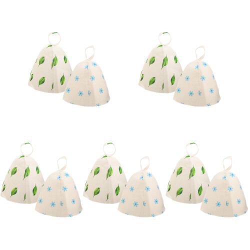 10Pcs Thickened Felt Sauna Caps Breathable Head Protectors 1