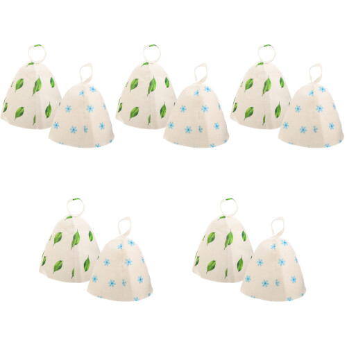 10Pcs Thickened Felt Sauna Caps Breathable Head Protectors 2