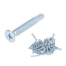 50Pcs Carbon Steel Self Drilling Screws 4.8x32mm Fasteners for Flat Head Repair
