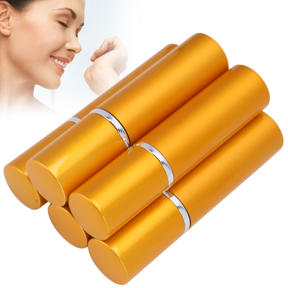 Gold Luxury Aluminum Refillable Perfume Atomizer 10Ml X 5Pcs Portable Empty