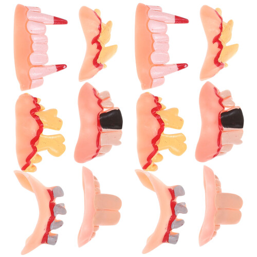48Pcs Assorted Rubber Scary Fake Teeth Props for Halloween Party 1