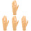 4Pcs Portable Brown Rubber Nail Practice Hand for Realistic Nail Art 4