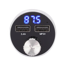 Bluetooth FM Transmitter Car Kit Wireless Hands-Free Call Music Player Digital Display With Voltage Detection Dual USB Chargers TF Card Slot