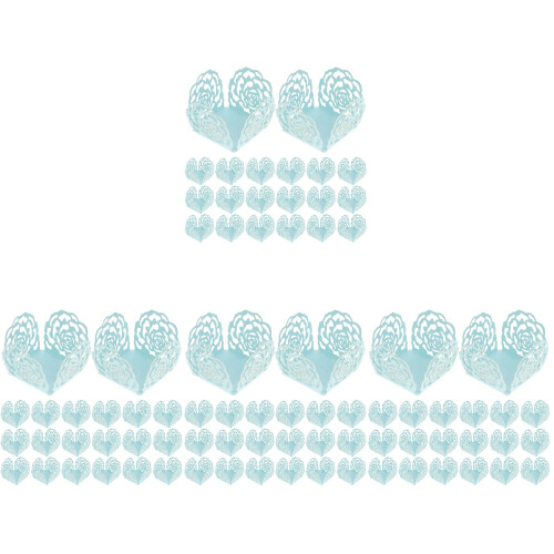 200Pcs Sky-Blue Truffle Paper Wrappers Decorative Chocolate Holders 2