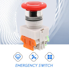 Red Mushroom Cap 1NO 1NC DPST Emergency Stop Push Button AC 660V 10A