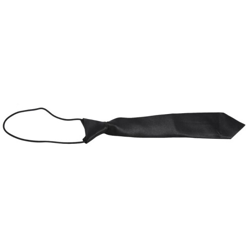 Einfarbig schwarze elastische duenne Krawatte aus Polyester fuer Kinder 2