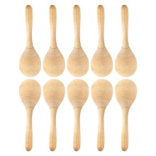 10Pcs Maracas Hand Percussion Rattles DIY Wood Maracas with Crisp Blow Sound for Music Party Favors