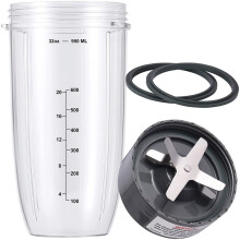 Kompatibel för Nutribullet-Blandare, Reservdelar med 1 Koppar och 1 Blad, för Nutribullet-Tillbehör för 600W och 900W
