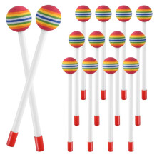 14 Sztuk Lollipop Drum Mallet Sticks OkrąGłY Rainbow Hammer Perkusja Sticks Plastikowe Podudzia dla Dzieci Dziecko Mallet