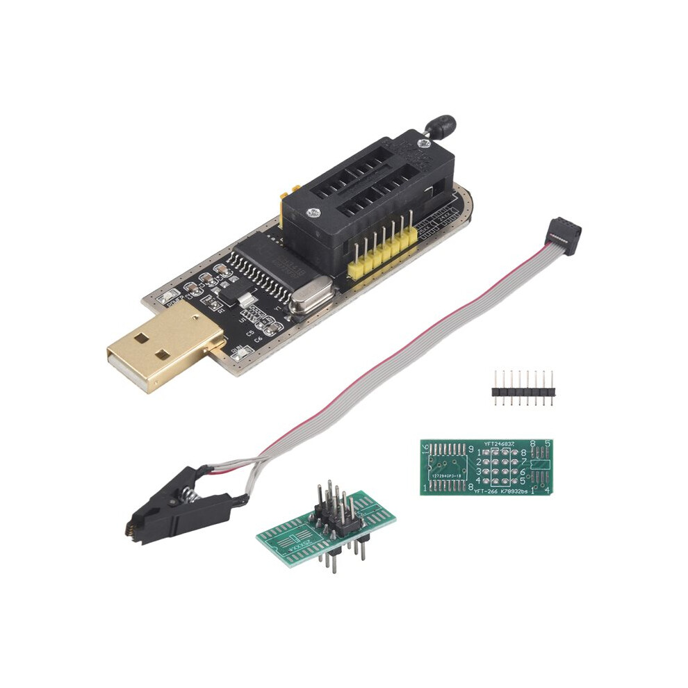 Ch341a 24 25 Series Eeprom Flash Bios Usb Programmer Module + Soic8 Sop8 Test Clip For Eeprom 93Cxx / 25Cxx / 24Cxx 4713114307960