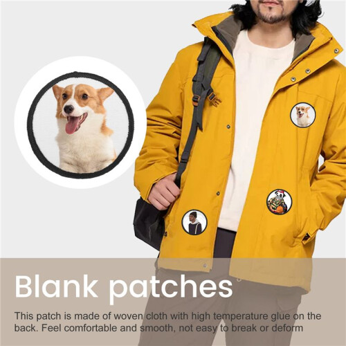 16 Pieces Sublimation Patch Blanks Quality Fabric Iron- Circular Blank Patch for Clothes, Hats, Uniforms, Backpacks 1