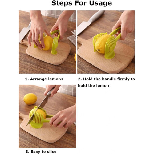 Durable ABS Lemon Slicer with Ergonomic Grip for Precision Citrus Cutting, 1Pc 1