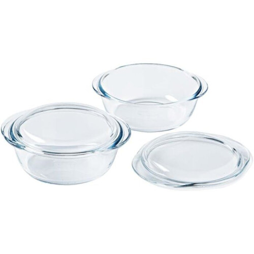 Pyrex Set aus 2 Cocottes - PYREX - Glas - Rund - 1 L