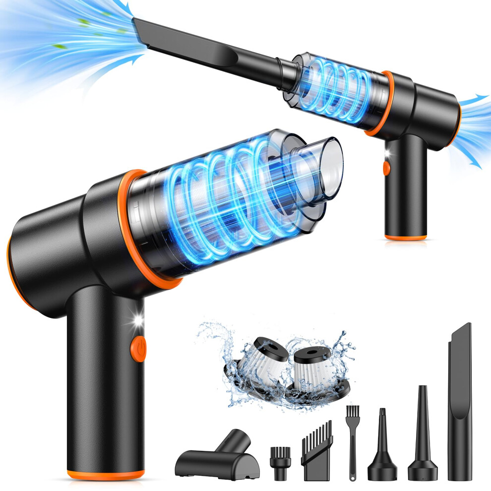 Cordless Handheld Vacuum Cleaner 11000Pa Suction With Air Duster, 120W Rechargeable For Car And Home 9169991284002
