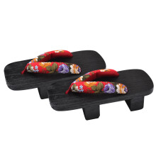 2Paare Schwarze Japanische Clogs Slip-on Komfortable Hausschuhe Sommer