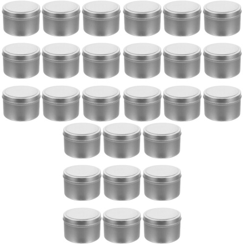 27Stk Runde Kerzengläser Aus Weißblech Silber, DIY 2