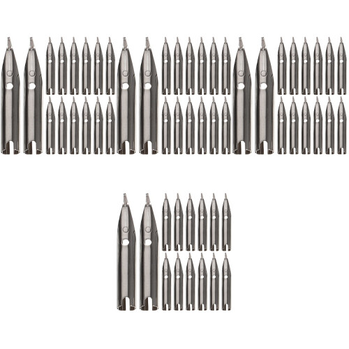 80Stk Kalligraphie-Federn Metall Silber - Für Füller 2