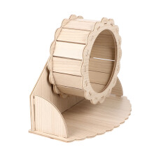 4Sets Hamsterrad Leise Holz Khaki Für Kleine Haustiere Spaß & Training