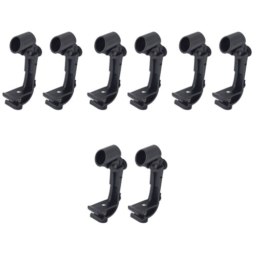 8Pcs Black ABS Adjustable Drum Mic Clips Shockproof Microphone Mounts 2