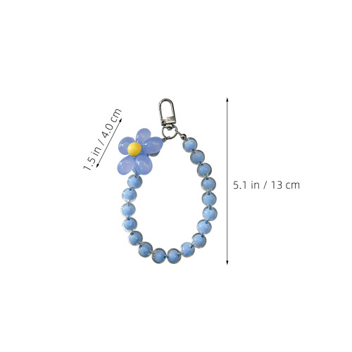 5Pcs Floral Beaded Phone Bracelet Strap Durable Acrylic Wrist Strap 1