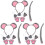 3Sets Mouse Cosplay Set Assorted Color Fabric Ears Headbands for Party 4