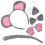 3Sets Mouse Cosplay Set Assorted Color Fabric Ears Headbands for Party 2