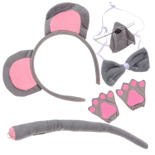 3Sets Mouse Cosplay Set Assorted Color Fabric Ears Headbands for Party 1