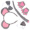 3Sets Mouse Cosplay Set Assorted Color Fabric Ears Headbands for Party 3