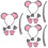 3Sets Mouse Cosplay Set Assorted Color Fabric Ears Headbands for Party 8