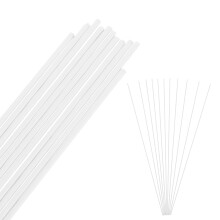 33Pcs White Plastic Flower Rods Flexible Floral Stems for Home Garden