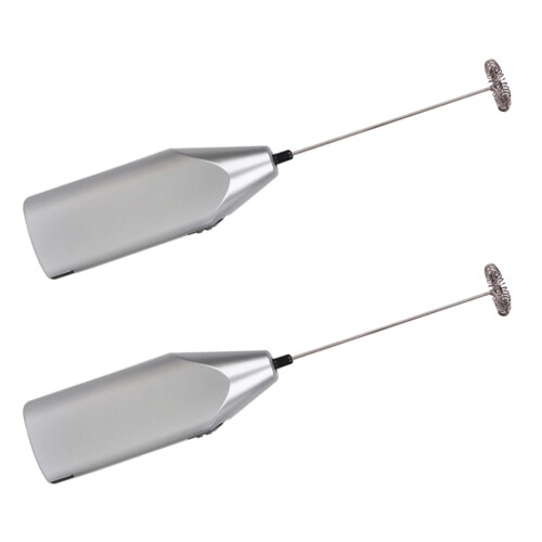 4Pcs Silver Milk Frother Handheld Electric Egg Mixer