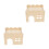 2Pcs Small Beige Wooden Hamster Hideout Sturdy Safe Pet Accessory 10