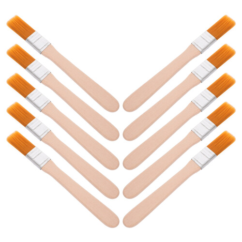 20Pcs Brown Wooden Handle Multi-Use Nylon Paint Brushes for Painting