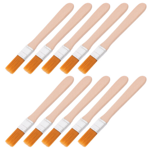 20Pcs Brown Wooden Handle Multi-Use Nylon Paint Brushes for Painting 1