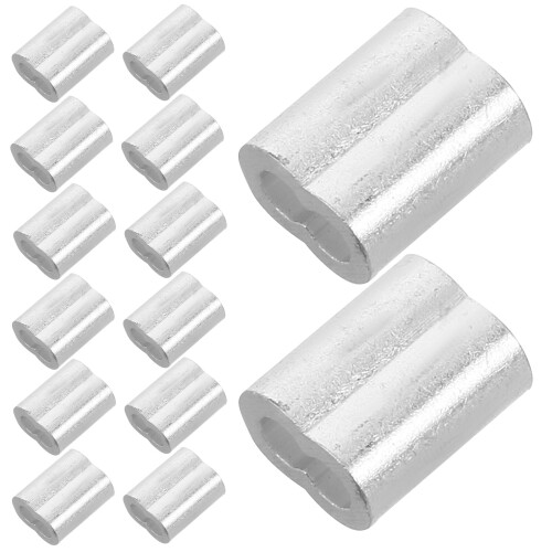 200Pcs Silver Aluminum Crimp Sleeves Wire Rope Ferrules Durable Clips 1