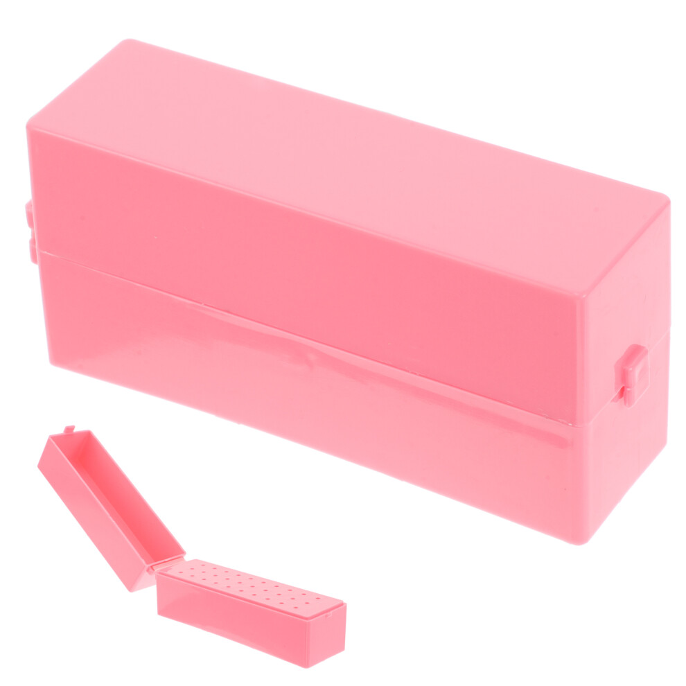 Solustre 5Pcs Durable Pink Plastic Nail Drill Display Box Storage Rack For Home